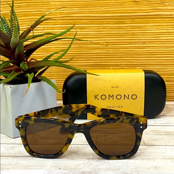 New KOMONO Women’s sunglasses Brown tortoise wayfarer - Picture 16 of 16